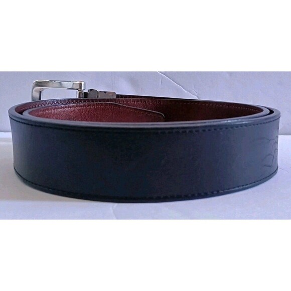 Fossil Reversible Belt Men's Black Brown Size 35 Center Hole Dress Work Belt - Picture 3 of 9